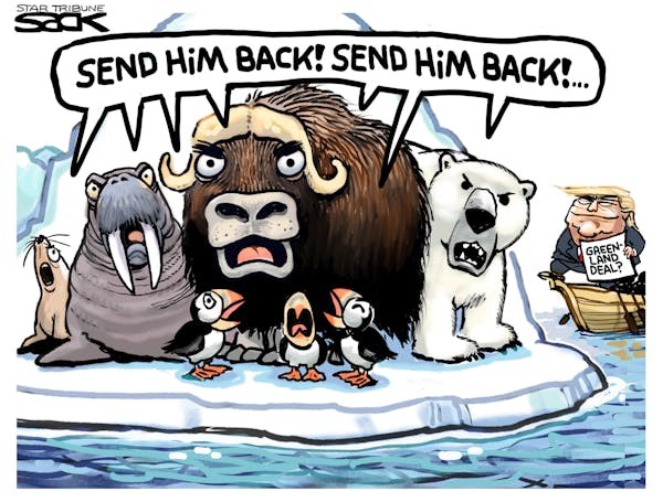 Sack cartoon: Trump migration