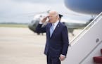 President Joe Biden arrives at Andrews Air Force Base, Md., from a weekend trip to his Delaware home, Monday, May 6, 2024. (AP Photo/Manuel Balce Cene
