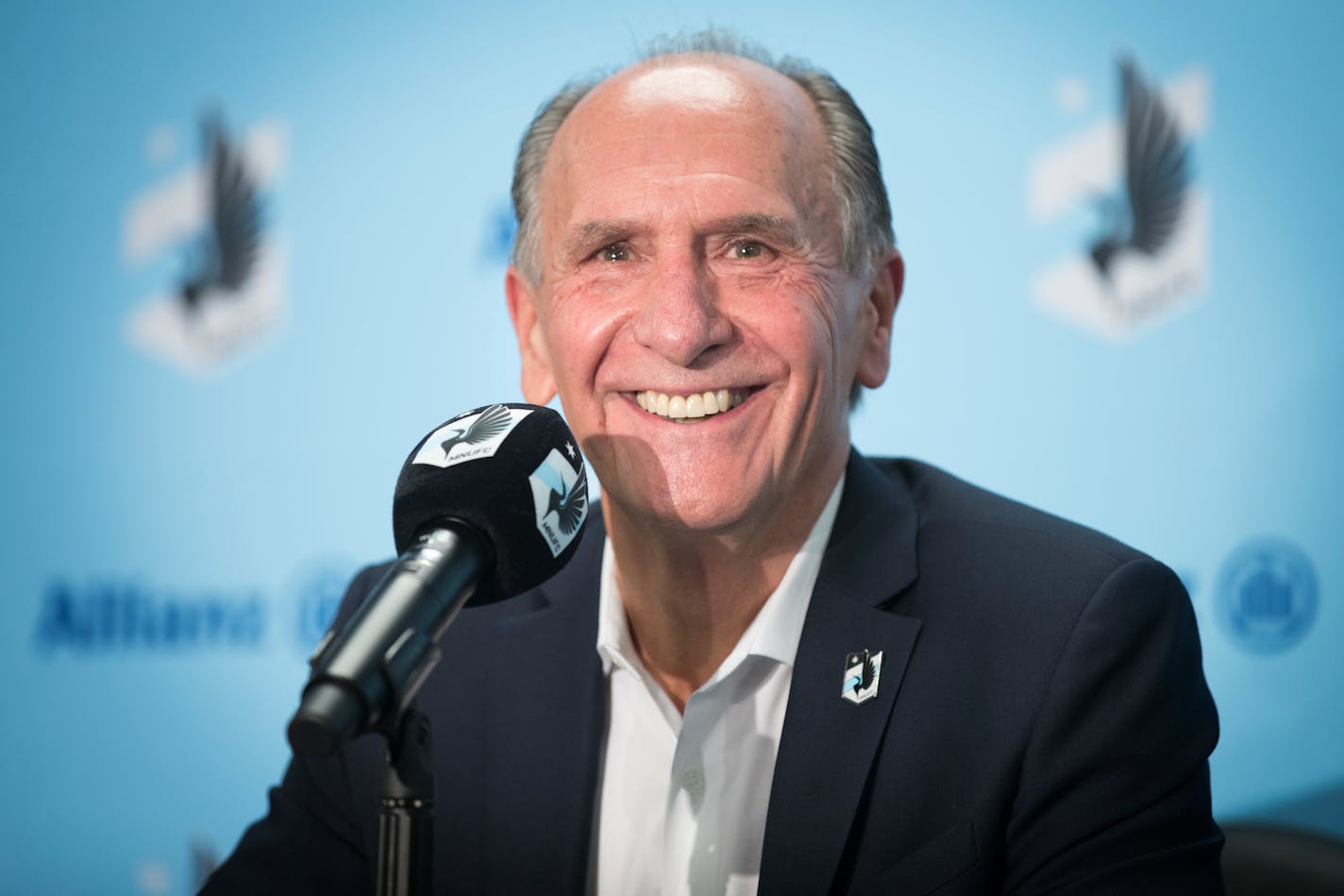 Chris Wright, the new CEO of Minnesota United, talks during a press conference. ] LEILA NAVIDI • leila.navidi@startribune.com