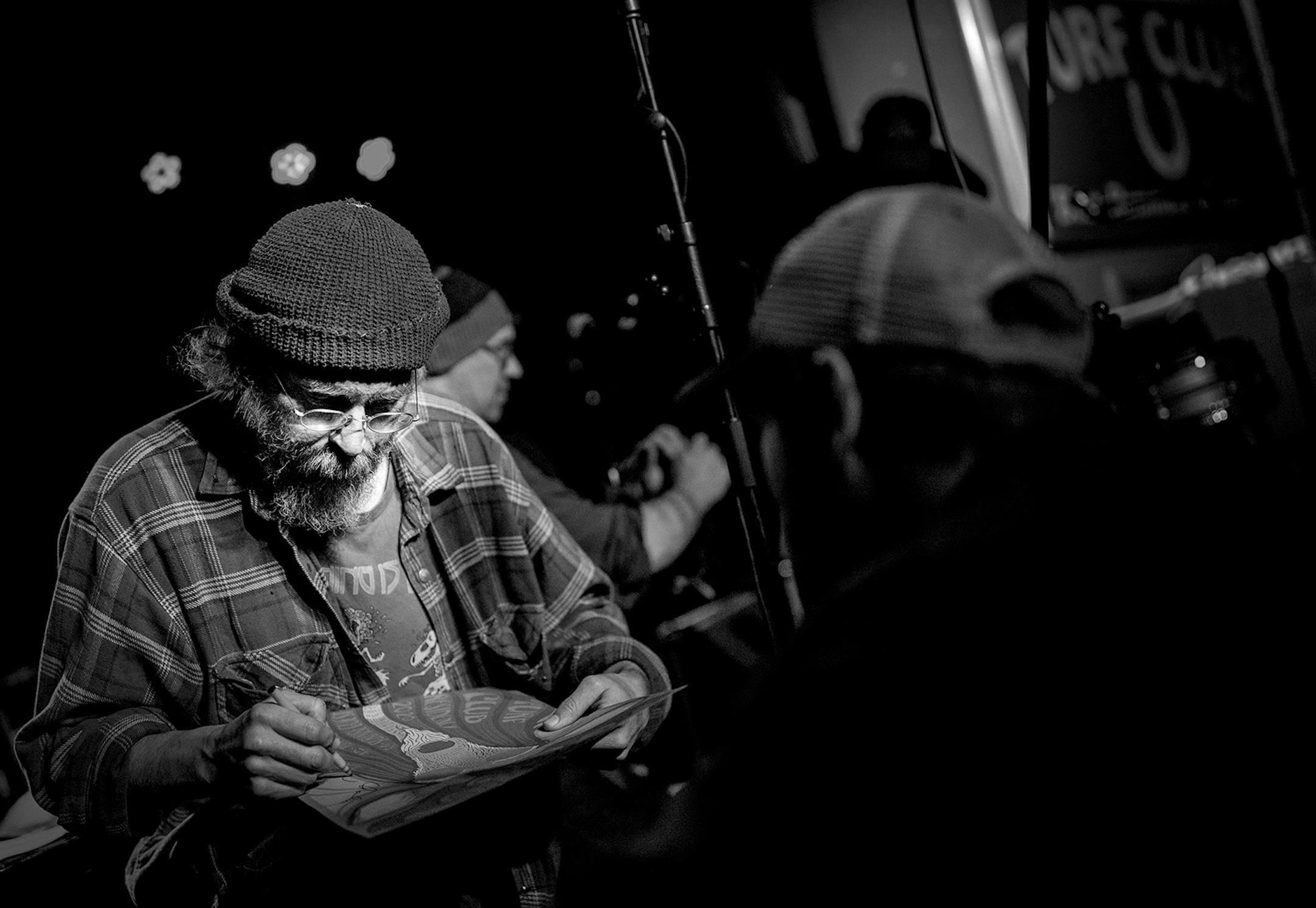Charlie Parr signed an autograph after a performance at the Turf Club.