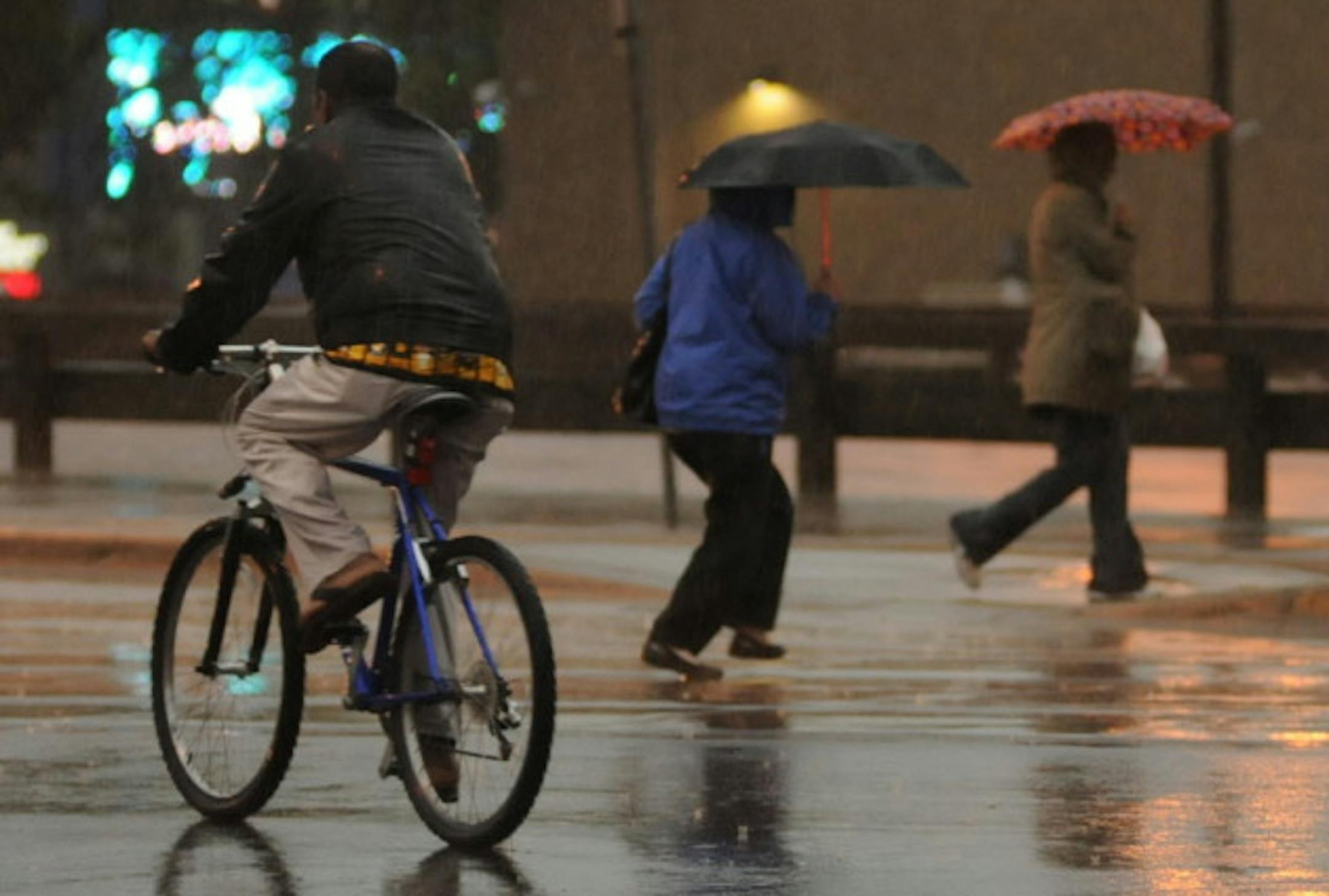 A biker used Park Avenue in downtown earlier this year.