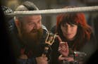 This image released by Metro Goldwyn Mayer Pictures shows Nick Frost, left, and Lena Headey in a scene from "Fighting with My Family." (Robert Viglask
