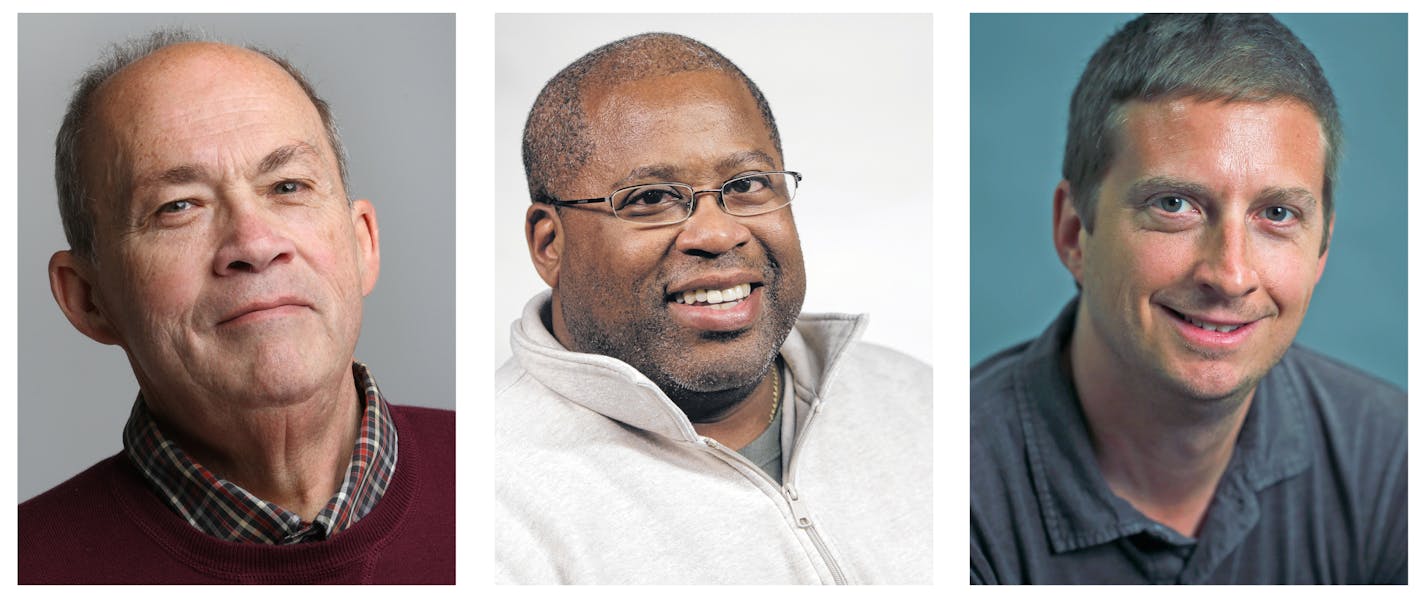 Left to right: Sports columnist Patrick Reusse, MLB beat writer La Velle Neal and blogger Michael Rand.