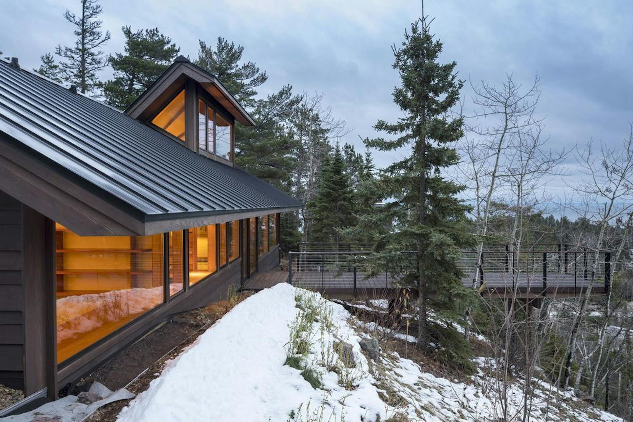 Another view of the "bird walk" on the Lake Superior side of the cabin.