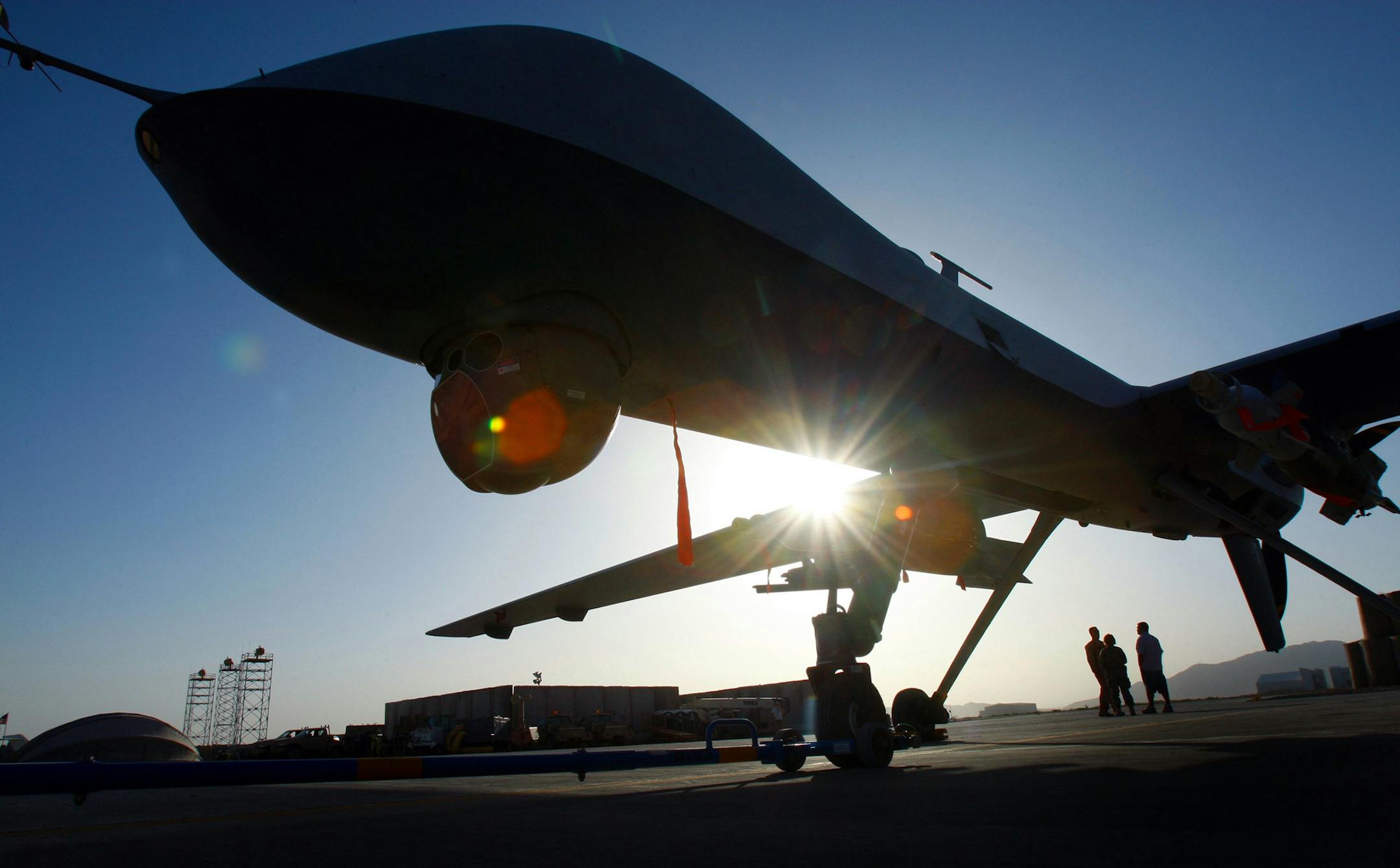 A Predator drone in Kandahar, Afghanistan. For more than a decade now, the U.S. and its European allies have pioneered the use of drones to target and kill suspected terrorists far from traditional battlefields. Those drone strikes have killed thousands of innocent civilians far outside combat zones -- in places like Yemen and Pakistan where, thanks to the drone program, many people's first and only engagement with the West is when a missile lands on their doorstep. (Rick Loomis/Los Angeles Time
