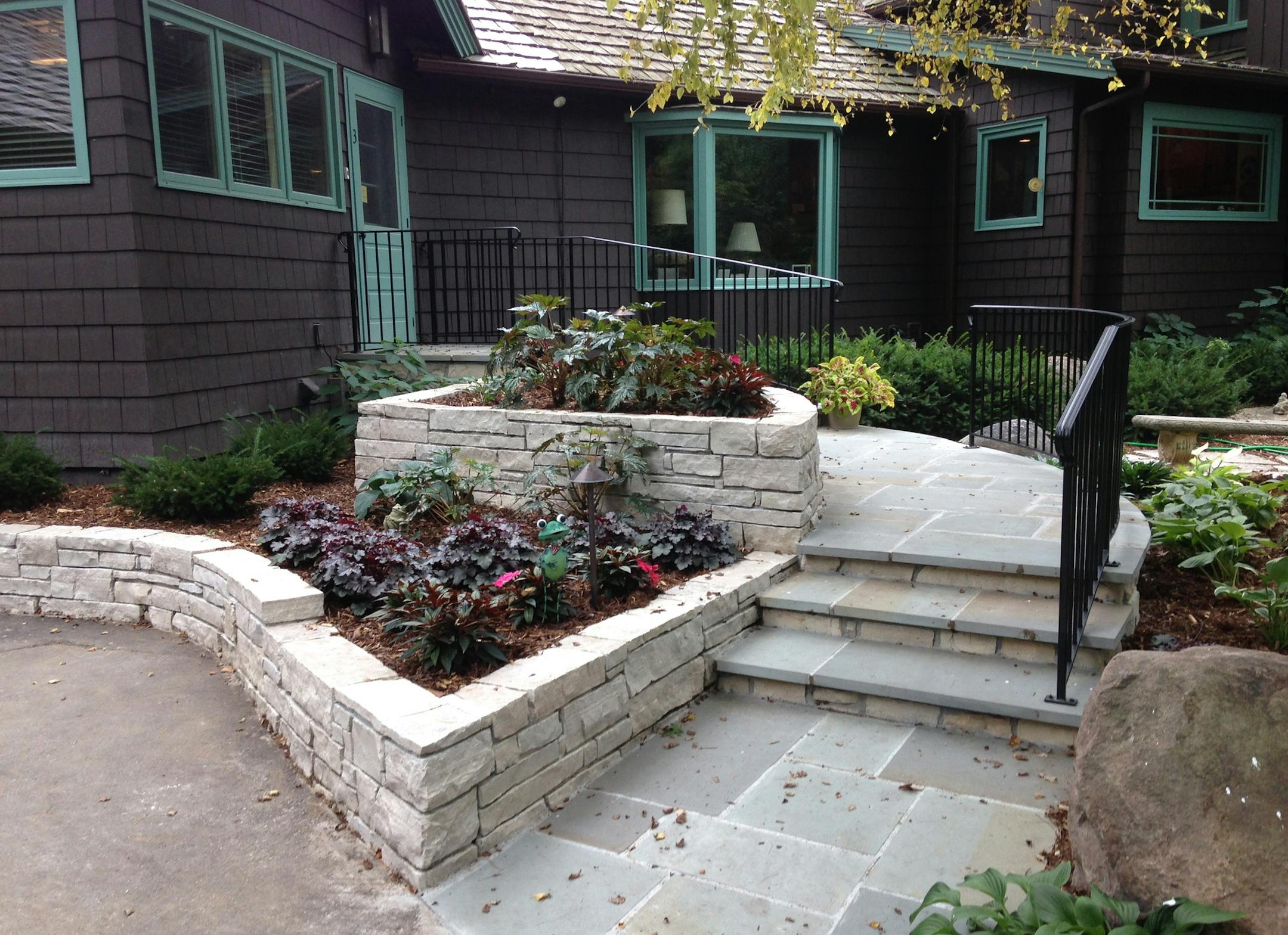 The new look offers room for plantings.