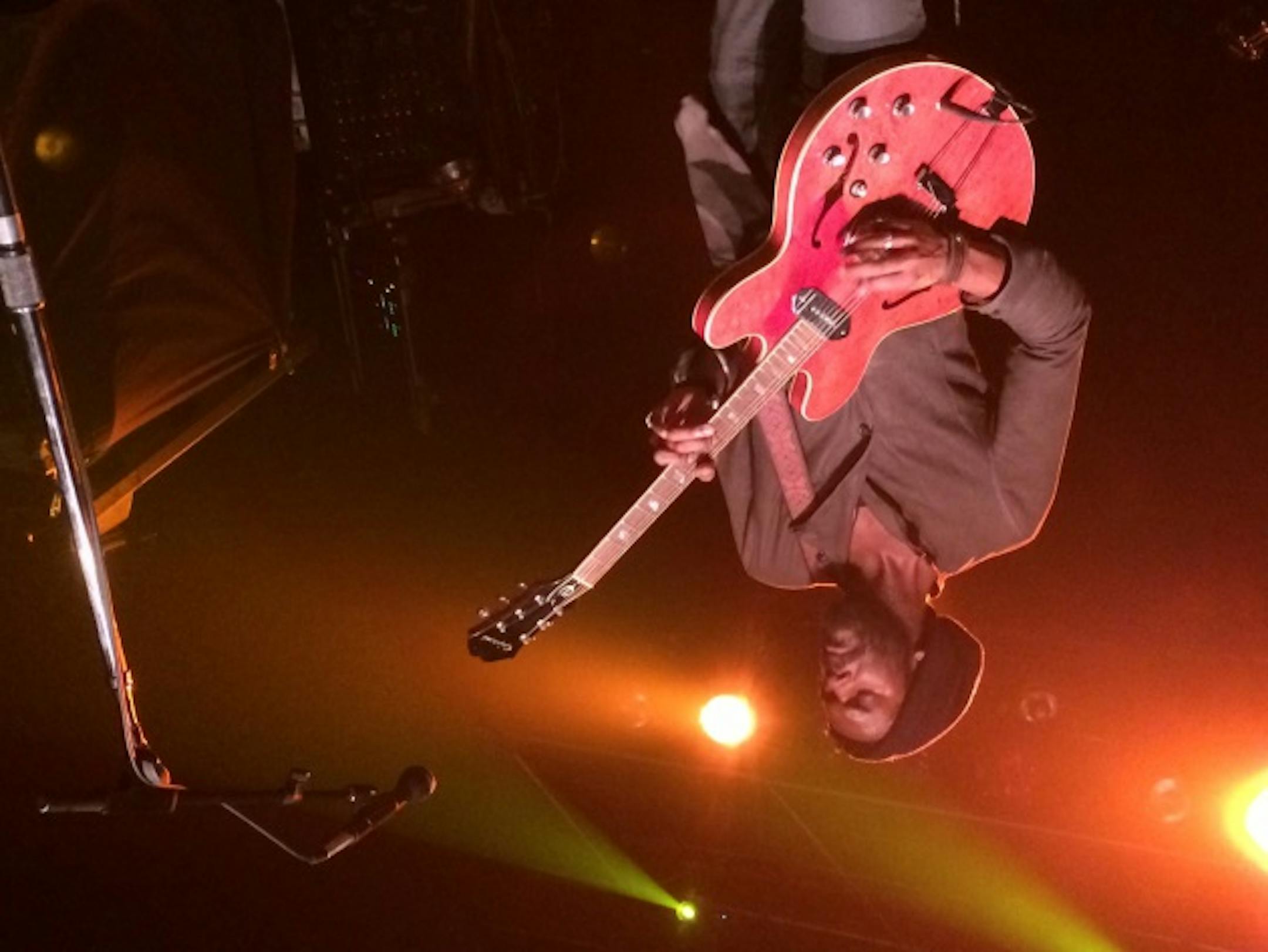 Gary Clark Jr. played his red Epiphone and stuck to the blues through a majority of his local debut set Wednesday at First Avenue. / Photo by Tim "Shooter" Campbell, Star Tribune