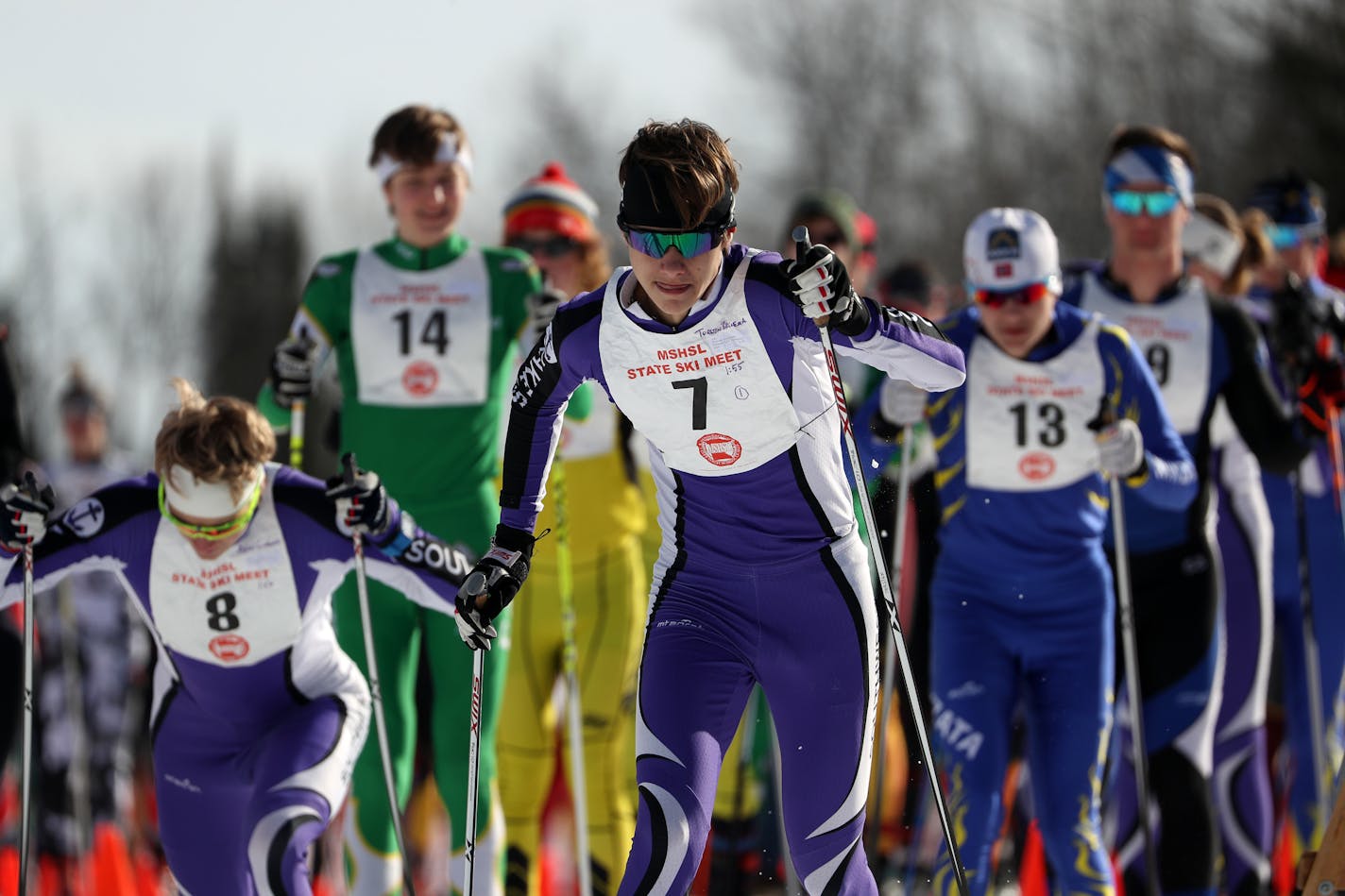 More than 1,000 cross-country skiers congregated at Giants Ridge Ski Area (shown is the Nordic skiing state meet at Giants Ridge in 2017) and braved temperatures that hovered around zero to take part in the Mesabi East Invitational, billed as the largest high school Nordic ski racing meet in the nation.