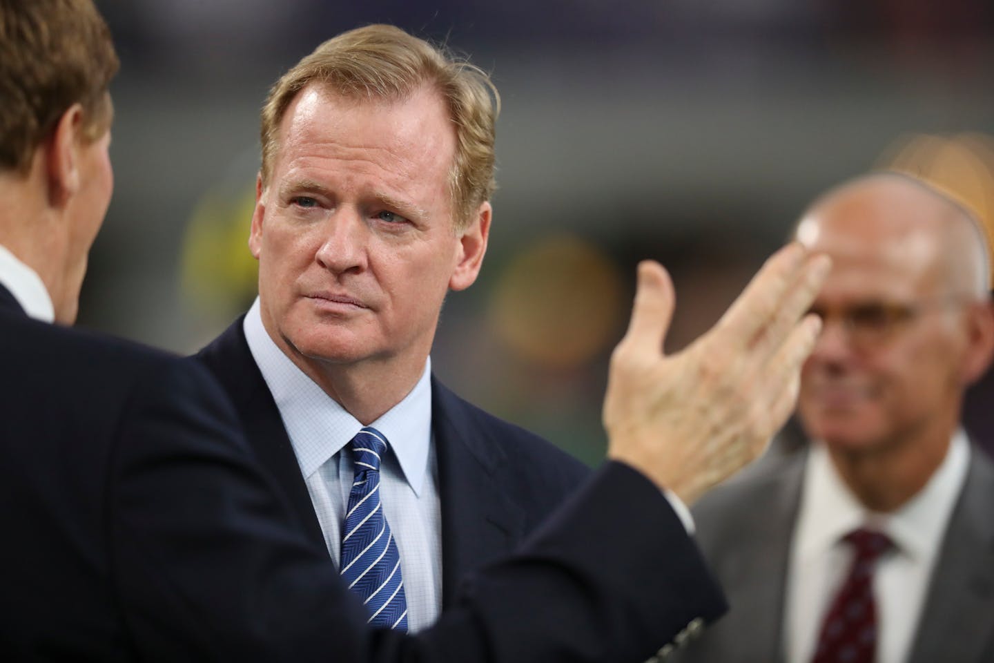 NFL Commissioner Roger Goodell, prior to Sunday's game at U.S. Bank Stadium.