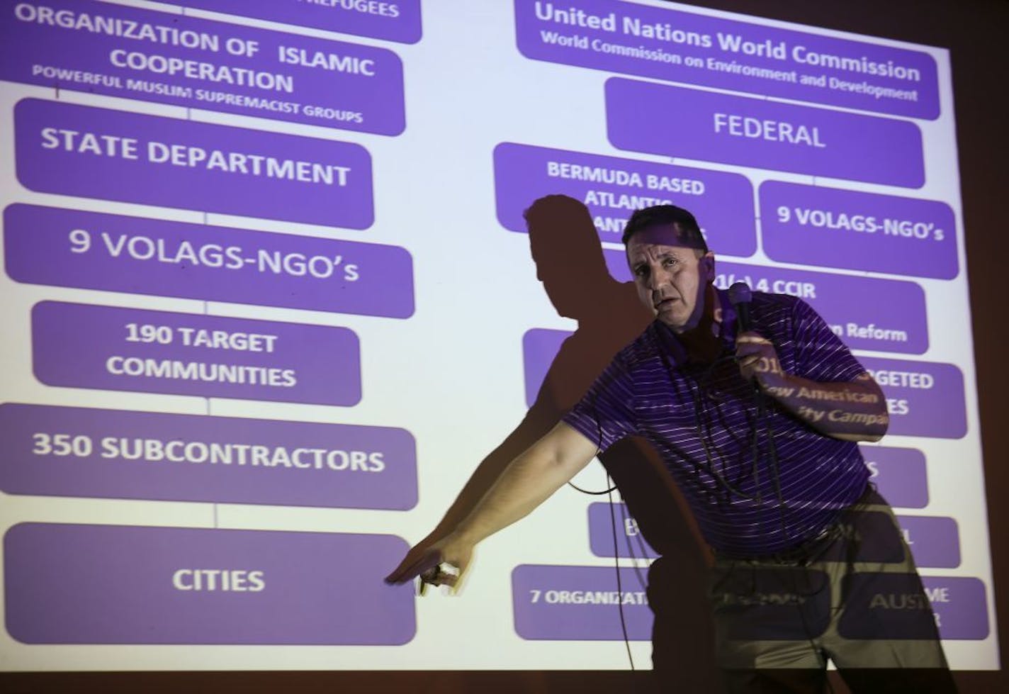 Ron Branstner during his talk at the Landing last month in Avon, Minn.