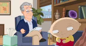 Stewie gets sent to his school's psychologist (guest voice Sir Ian McKellen) in "Family Guy."