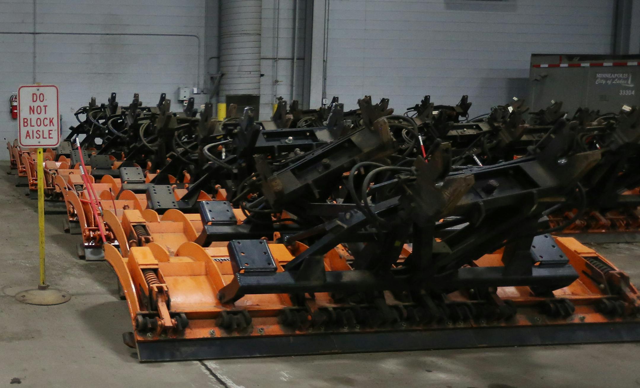 Snow removal equipment at the City of Minneapolis fleet services Thursday December 24, 2015 in Minneapolis, MN. ] Jerry Holt/ Jerry.Holt@Startribune.com