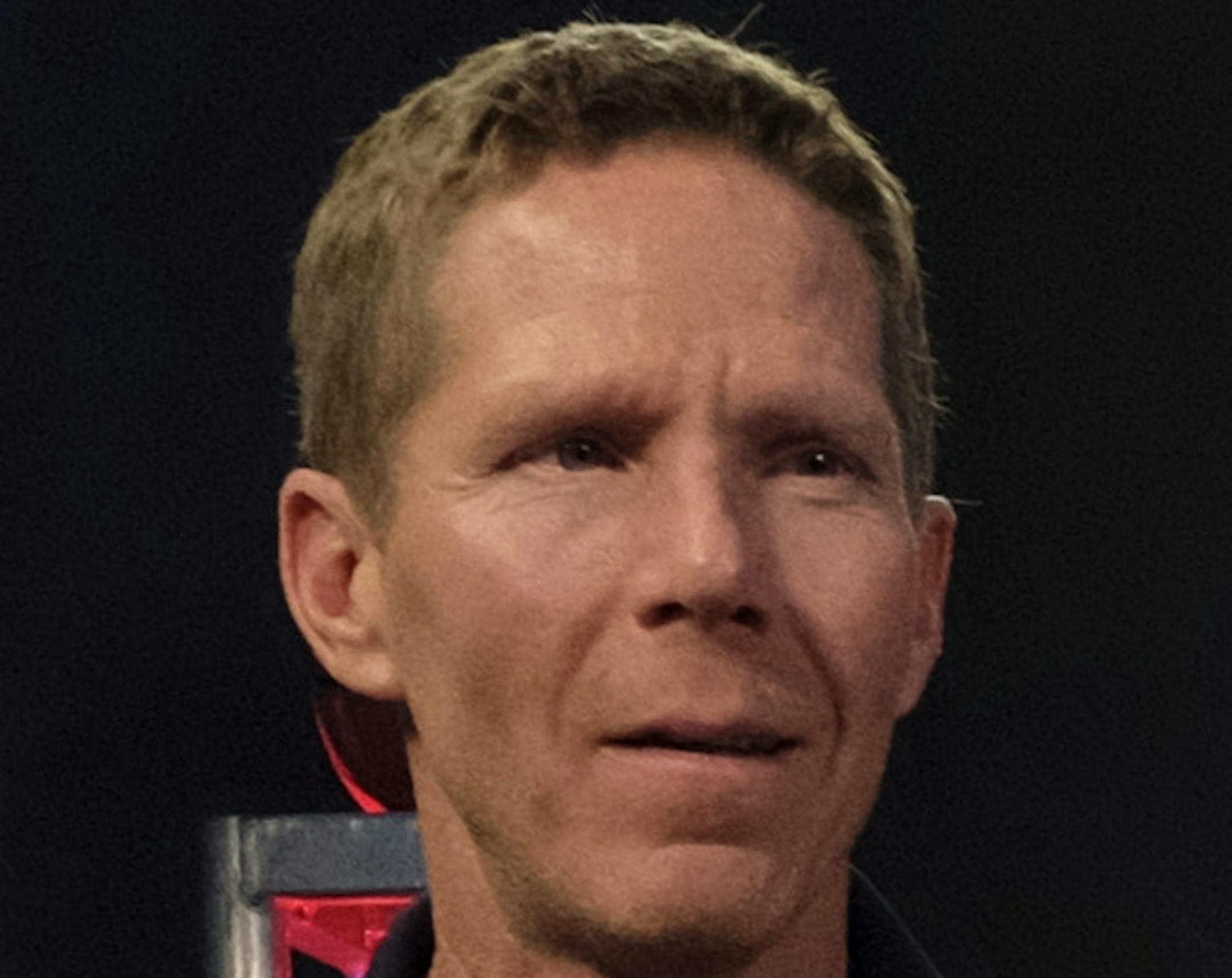 Gonzaga head coach Mark Few, left, talks to North Carolina head coach Roy Williams during the CBS Sports Network interview for the Final Four NCAA college basketball tournament, Sunday, April 2, 2017, in Glendale, Ariz. (AP Photo/David J. Phillip)