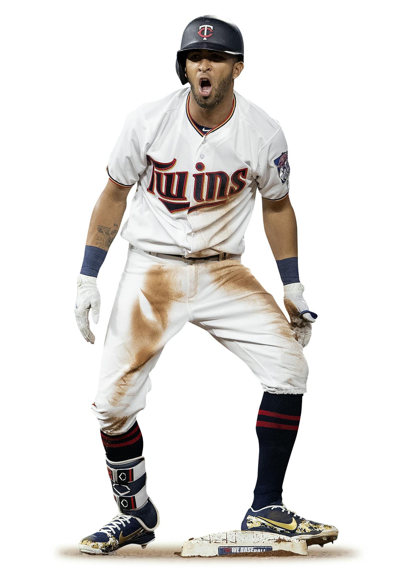 Eddie Rosario reacted after hitting a double in the eighth inning. ] CARLOS GONZALEZ &#x2022; cgonzalez@startribune.com &#x2013; May 21, 2018, Minneapolis, MN, Target Field, MLB, Minnesota Twins vs. Detroit Tigers ORG XMIT: MIN1805212216420171