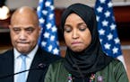 At a Nov. 30 news conference on Capitol Hill, Rep. André Carson, D-Ind., and other lawmakers stood by Rep. Ilhan Omar, D-Minn., as she spoke about an