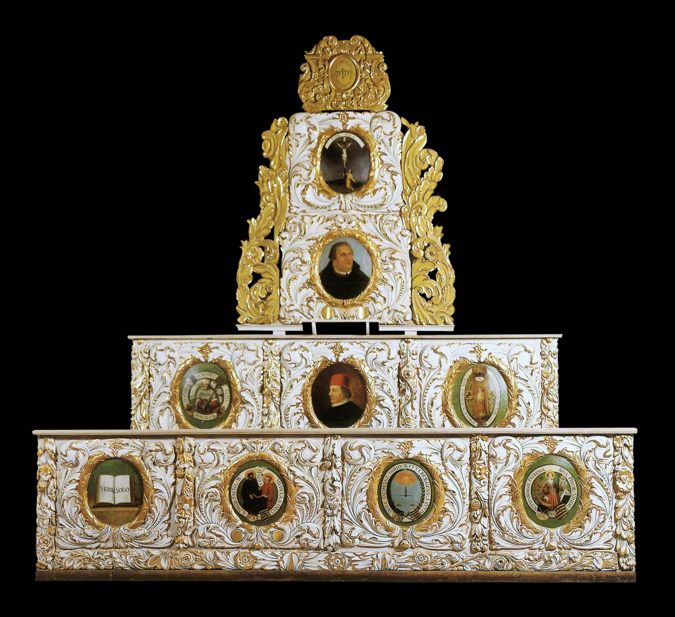 PHOTO MOVED IN ADVANCE AND NOT FOR USE - ONLINE OR IN PRINT - BEFORE OCT. 30, 2016. ó In an undated handout photo, the disputation lectern of the University of Wittenberg, by Johann Jacob Marchand, at the Minneapolis Institute of Art. The 500th anniversary of Lutherís 95 theses is being celebrated at institutions across the country, showing how deftly he used the media of his day. (Luther Memorials Foundation of Saxony-Anhalt via The New York Times) -- NO SALES; FOR EDITORIAL USE ONLY