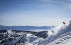 Squaw Valley offers big lake views and options to explore long groomed runs, open bowls, classic mogul lines, and the cliffs of the Palisades. (Squaw 