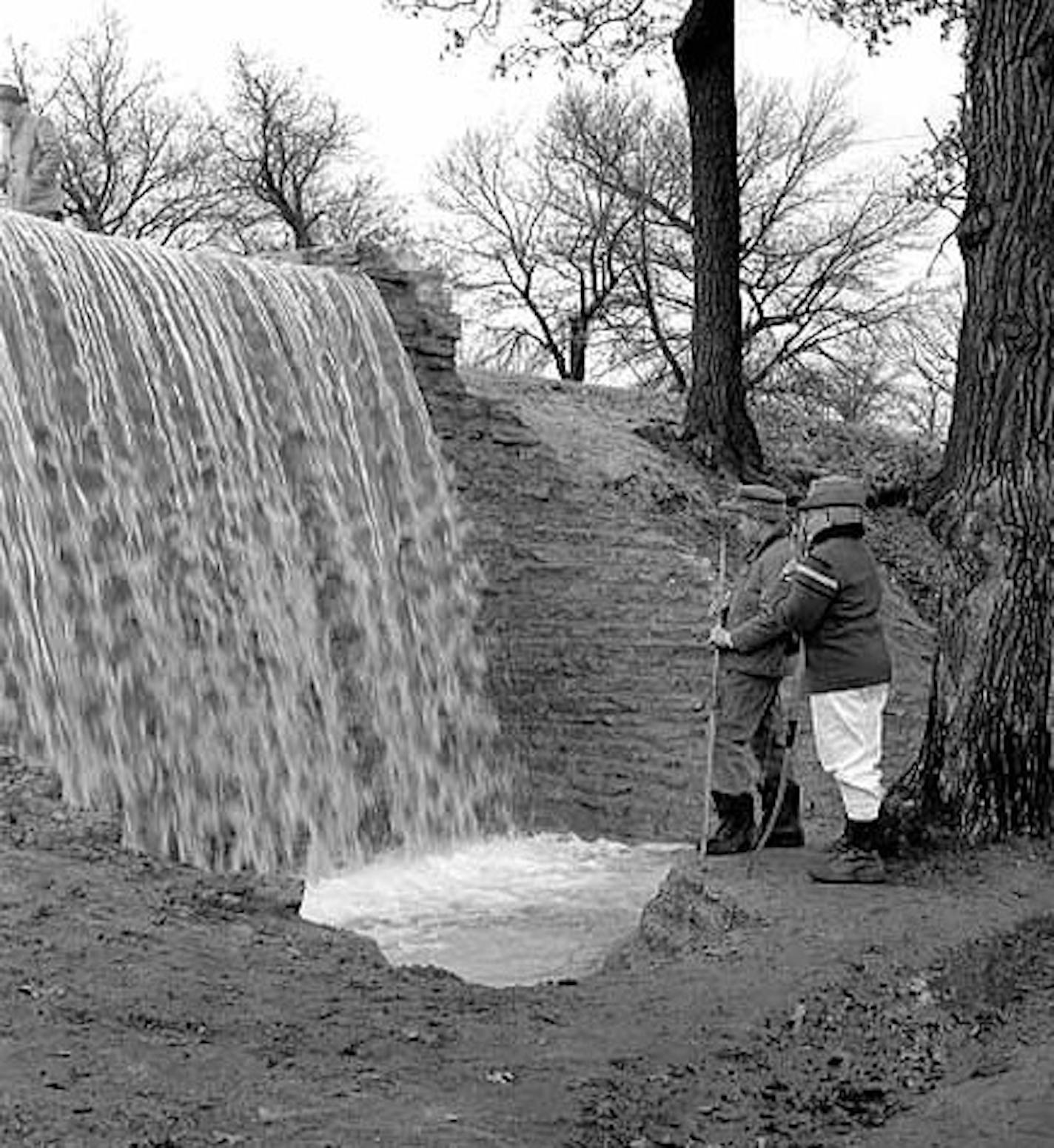 This is how a waterfall in St. Paul&#x201a;&#xc4;&#xf4;s Phalen Park appeared in 1960, when the manmade project was connected to a well for replenishing nearby Lake Phalen. Dormant for decades, a new waterfall opening this spring will circulate water to and from the lake. mandatory credit: MHS