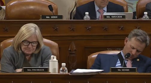 Rep. Michelle Fischbach nudged her colleague Rep. Blake Moore awake to cast a vote on Wednesday.