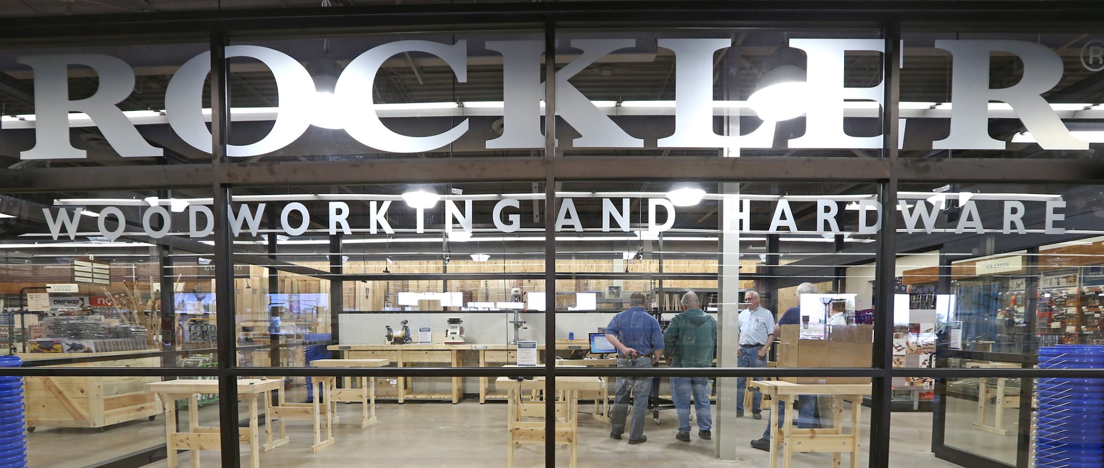 Rockler Store Manager Kim Rothlisberger and customers, watched a CNC cutting machine demonstration put on by employee Dave Wallace at the new Maplewood store on 9/17/13. Rockler Woodworking and Hardware, based in MN since 1954 and now headquartered in Medina, MN, has opened a large flagship 11,000 square foot store in Maplewood which includes Rockler University for demonstrations. The 59 year old family company now has 29 stores across the country.] Bruce Bisping/Star Tribune bbisping@startribun
