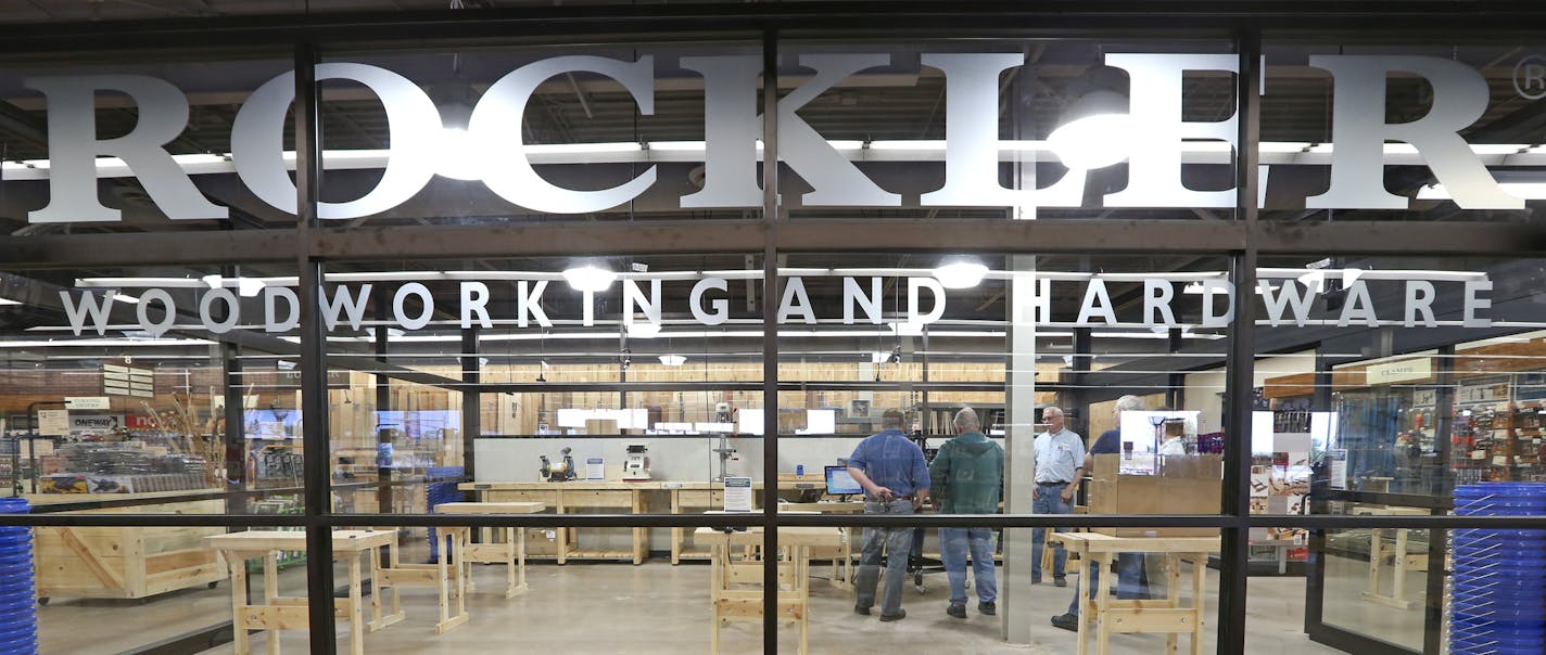 Rockler Store Manager Kim Rothlisberger and customers, watched a CNC cutting machine demonstration put on by employee Dave Wallace at the new Maplewood store on 9/17/13. Rockler Woodworking and Hardware, based in MN since 1954 and now headquartered in Medina, MN, has opened a large flagship 11,000 square foot store in Maplewood which includes Rockler University for demonstrations. The 59 year old family company now has 29 stores across the country.] Bruce Bisping/Star Tribune bbisping@startribun