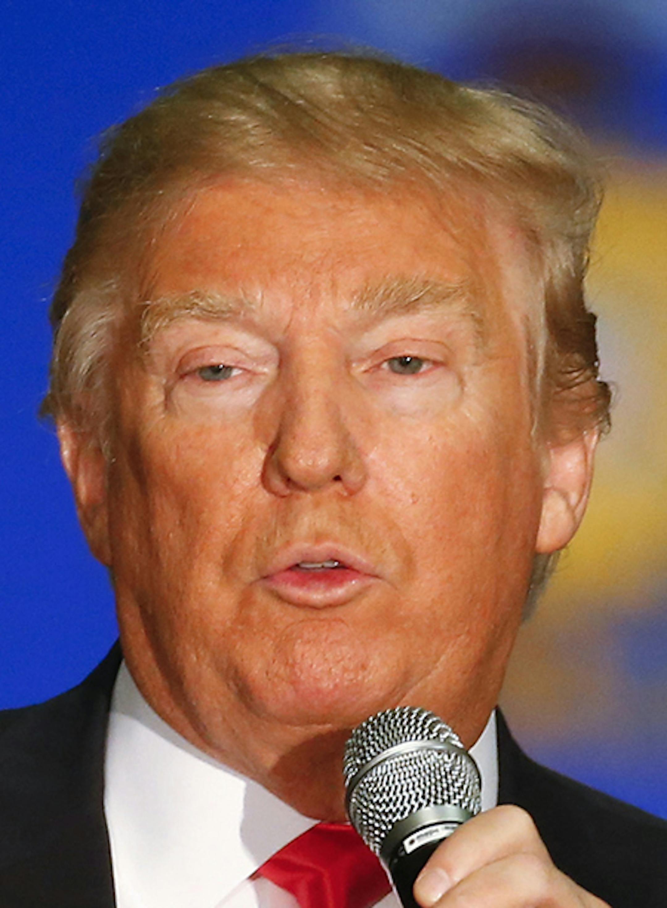 Republican presidential candidate Donald Trump speaks during a campaign event, Monday, April 4, 2016, in La Crosse, Wis. (AP Photo/Paul Sancya) ORG XMIT: MIN2016040416324358