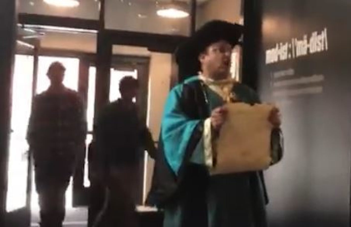 A man dressed in medieval garb delivered an unusual cease-and-desist letter to Modist Brewing in Minneapolis on Friday.