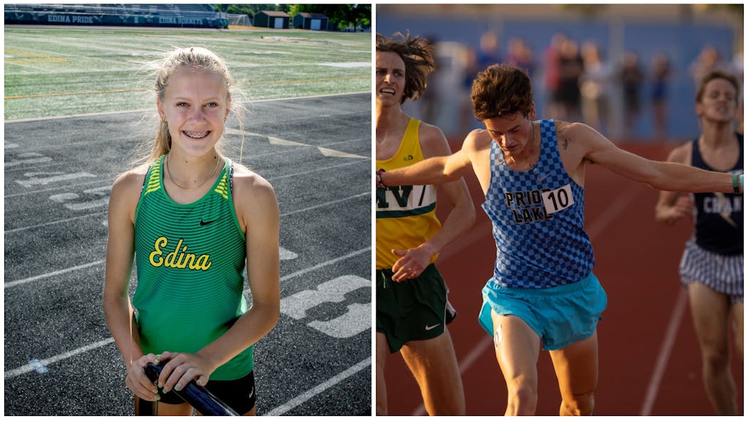 Maddie Dahlien of Edina (left) and Gabe Smit of Prior Lake (right).
