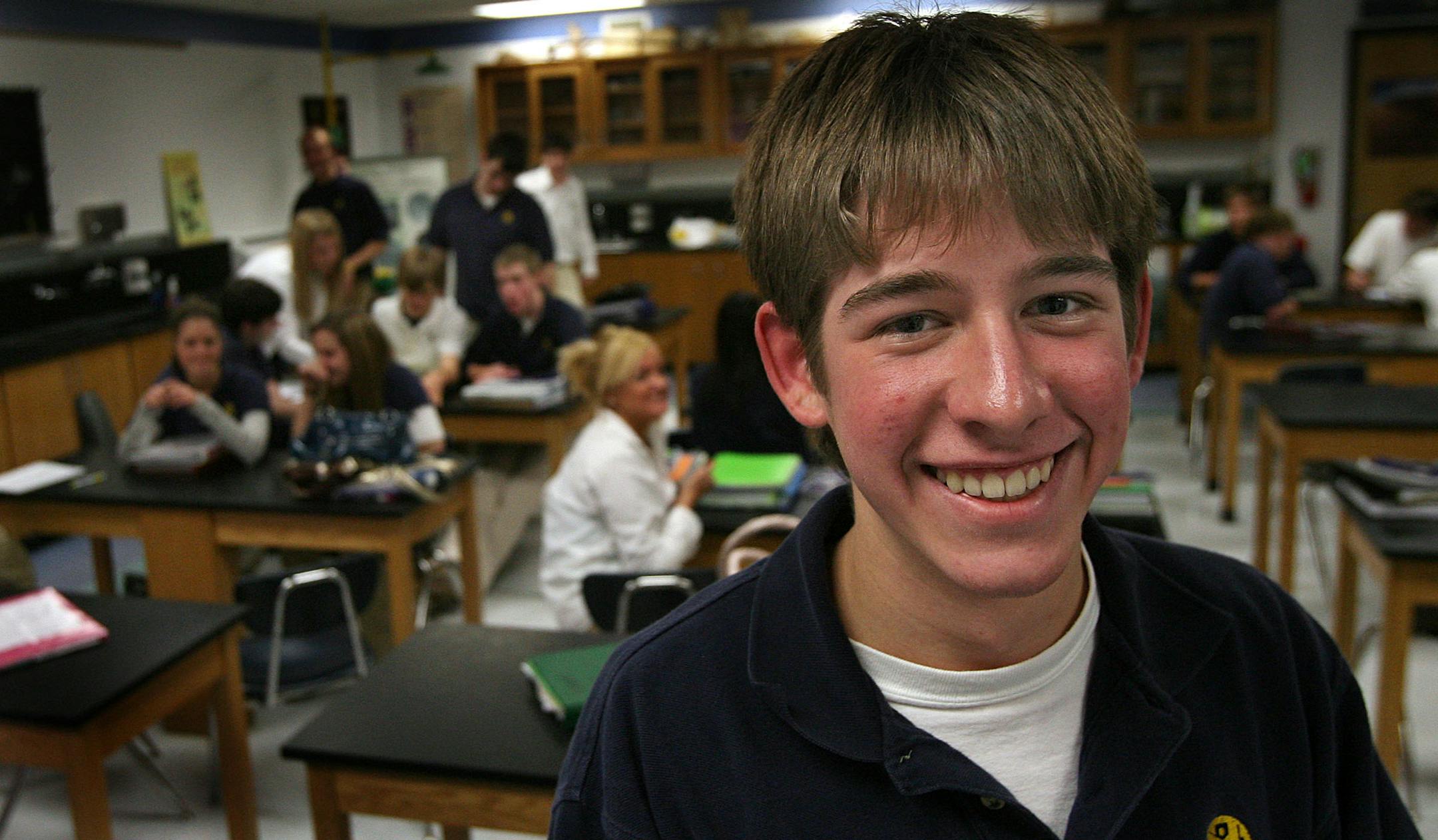 JIM GEHRZ � James.Gehrz@startribune.com Fridley/January 8, 2009/1:50PM Totino-Grace junior Matt Hauwiller is one of only two students in the state who scored a perfect 36 on his ACT national college placement exam.