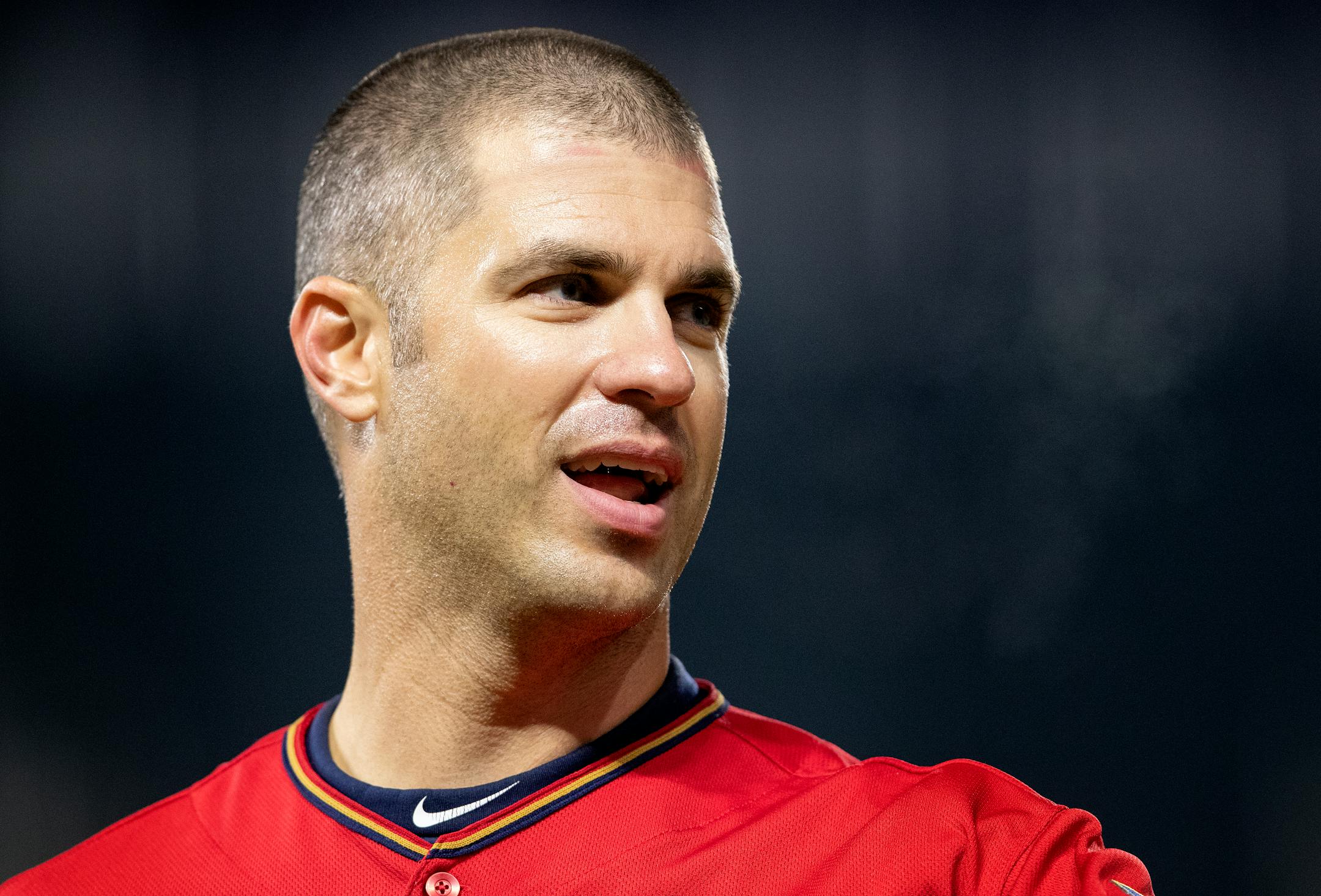 Joe Mauer baited the indecisive White Sox, then bolted home from third base with the go-ahead run in the eighth inning Sunday, leading to the Twins' third consecutive victory. ] CARLOS GONZALEZ � cgonzalez@startribune.com � April 10, 2018, Minneapolis, MN, Target Field, MLB, Baseball, Minnesota Twins vs. Houston Astros