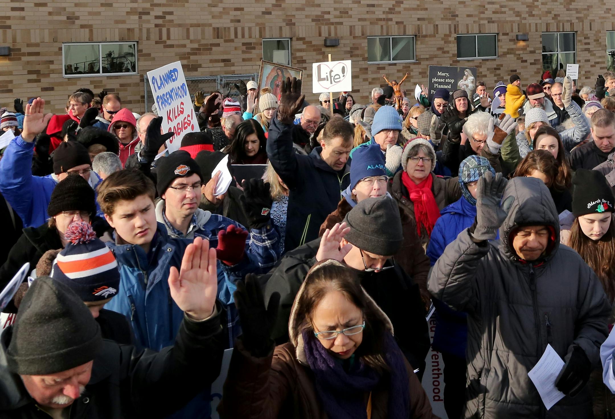 Pro-Life Action Ministries supporters prayed.