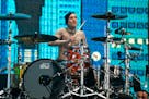 Travis Barker of Blink-182 performs at the Coachella Music and Arts Festival at Empire Polo Club on April 14, in Indio, Calif. Blink-182 will play the