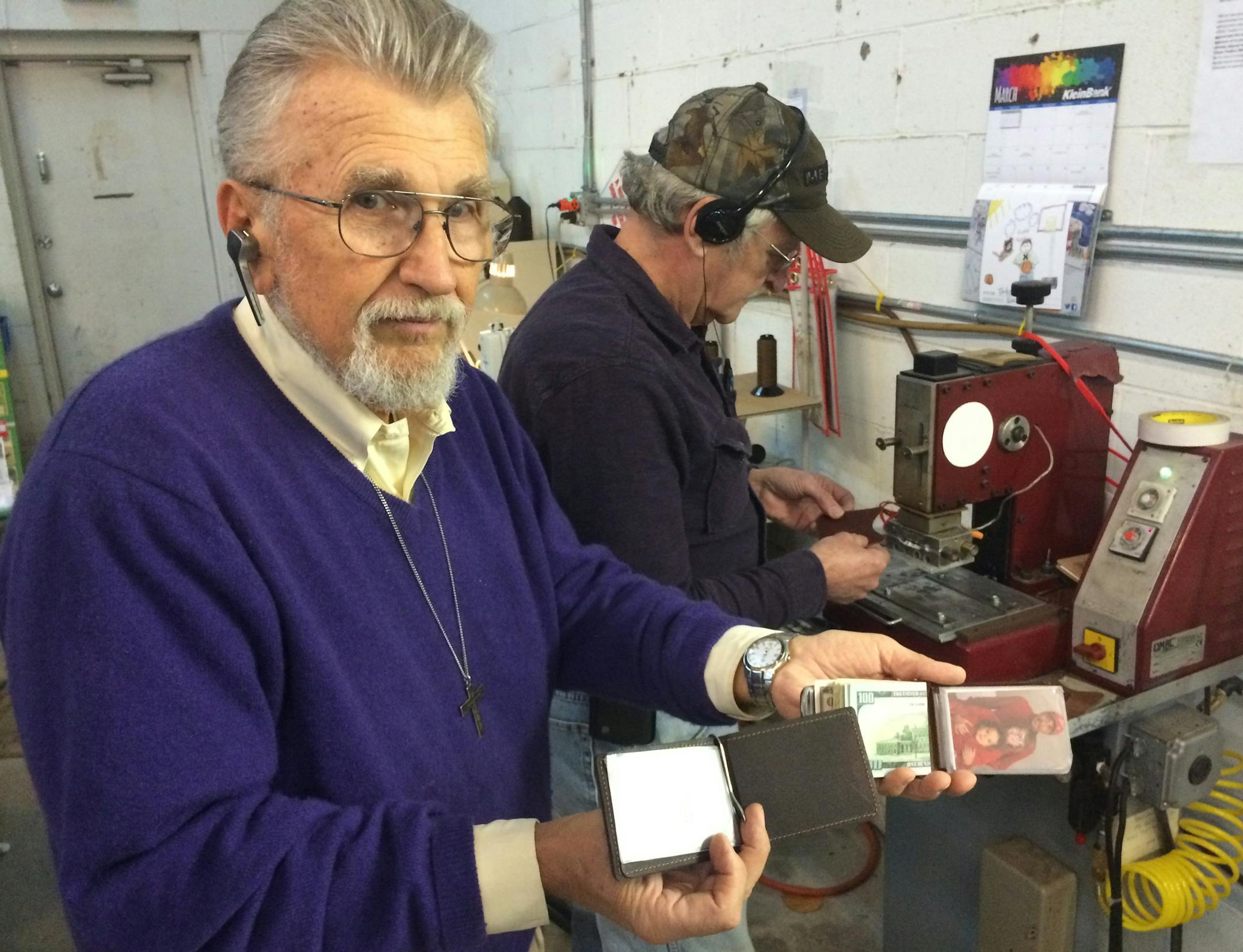 Vlad Gribovsky, owner of little leather-accessories manufacturer TPK of Waconia has taken on giants Google and Staples for unauthroized use of his patented-and-trademarked "Back Saver Wallet" in their online advertising. Photo by Neal.St.Anthony@startribune.com