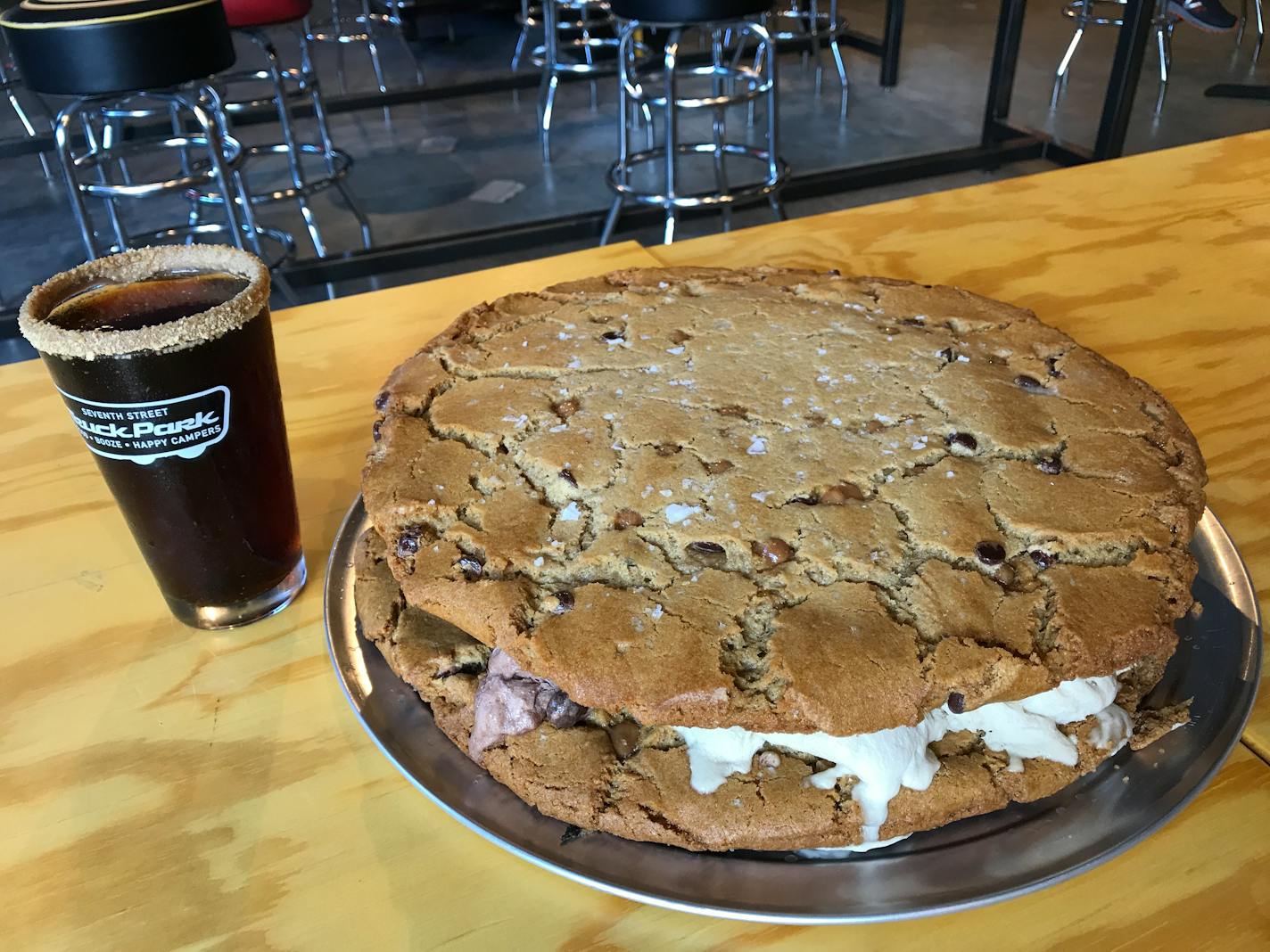 A 20-pound ice cream cookie sandwich at Truck Park in St. Paul.