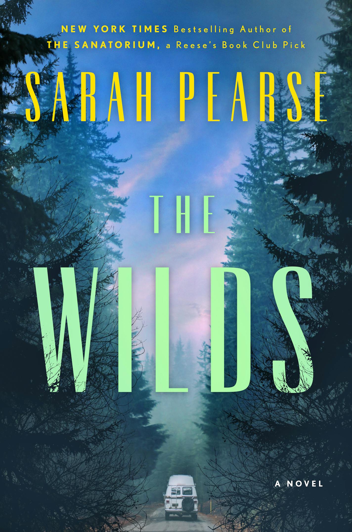 cover of The Wilds is a photo of a van, driving through a forest