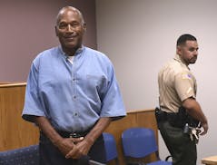 Former NFL football star O.J. Simpson enters for his parole hearing at the Lovelock Correctional Center in Lovelock, Nev., on Thursday, July 20, 2017.