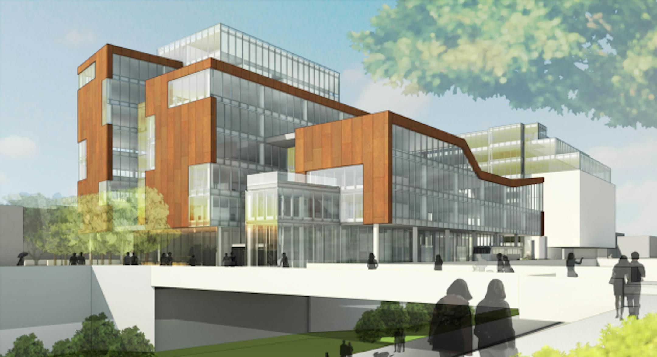 Mozaic East viewed from Fremont Ave. South and Midtown greenway.   Credit: Perkins + Will