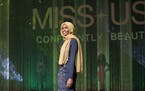 Halima Aden wears a burkini while competing in the preliminary bathing suit round of the Miss Minnesota USA pageant on Nov. 26, 2016 in Burnsville, Mi
