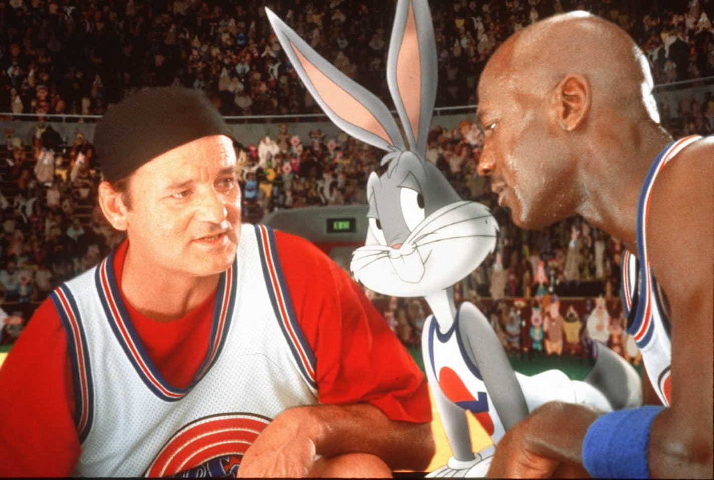 Micaehl Jordan and Bill Murray in Space Jam