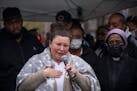 Daunte Wright's mother, Katie, eulogized her son at the vigil for him Monday night, April 12, 2021, in Brooklyn Center. She and husband Aubrey appeare
