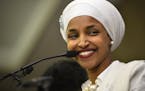 Ilhan Omar addressed supporters at her election night party at the Courtyard Minneapolis Downtown after she won a seat in the Minnesota Legislature.