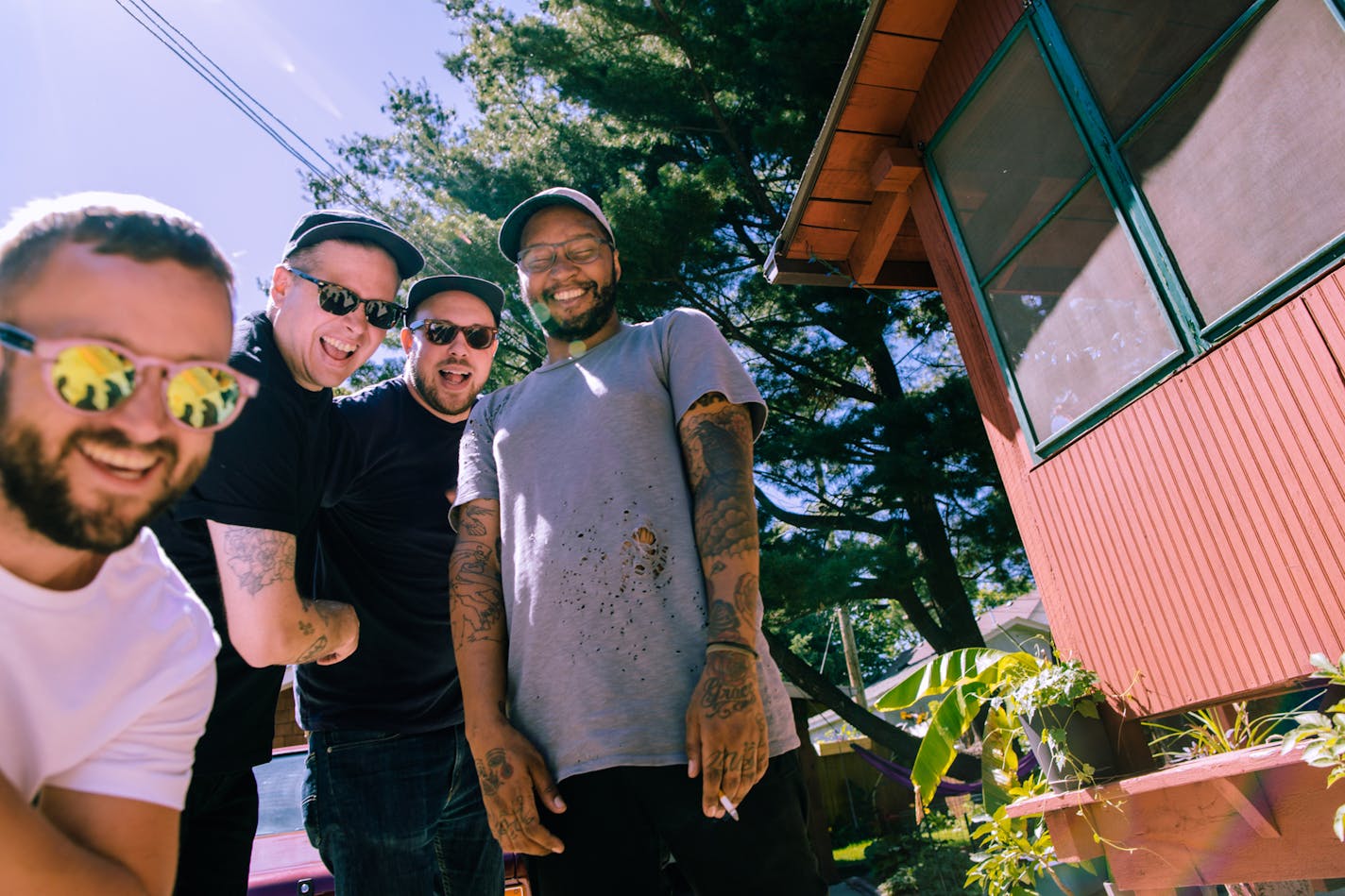 Shredders came together on a playful whim with Doomtree members (left to right) Sims, Paper Tiger, Lazerbeak and P.O.S.