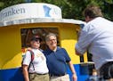U.S. Senator Al Franken talked with fairgoers and posed for photos at Franken's booth on Underwood St at the Minnesota State Fair.here with Veteran Ci