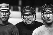 Steve Carlson (left), Jeff Carlson (center) and Jack Carlson during Fighting Saints trianing camp - 1977