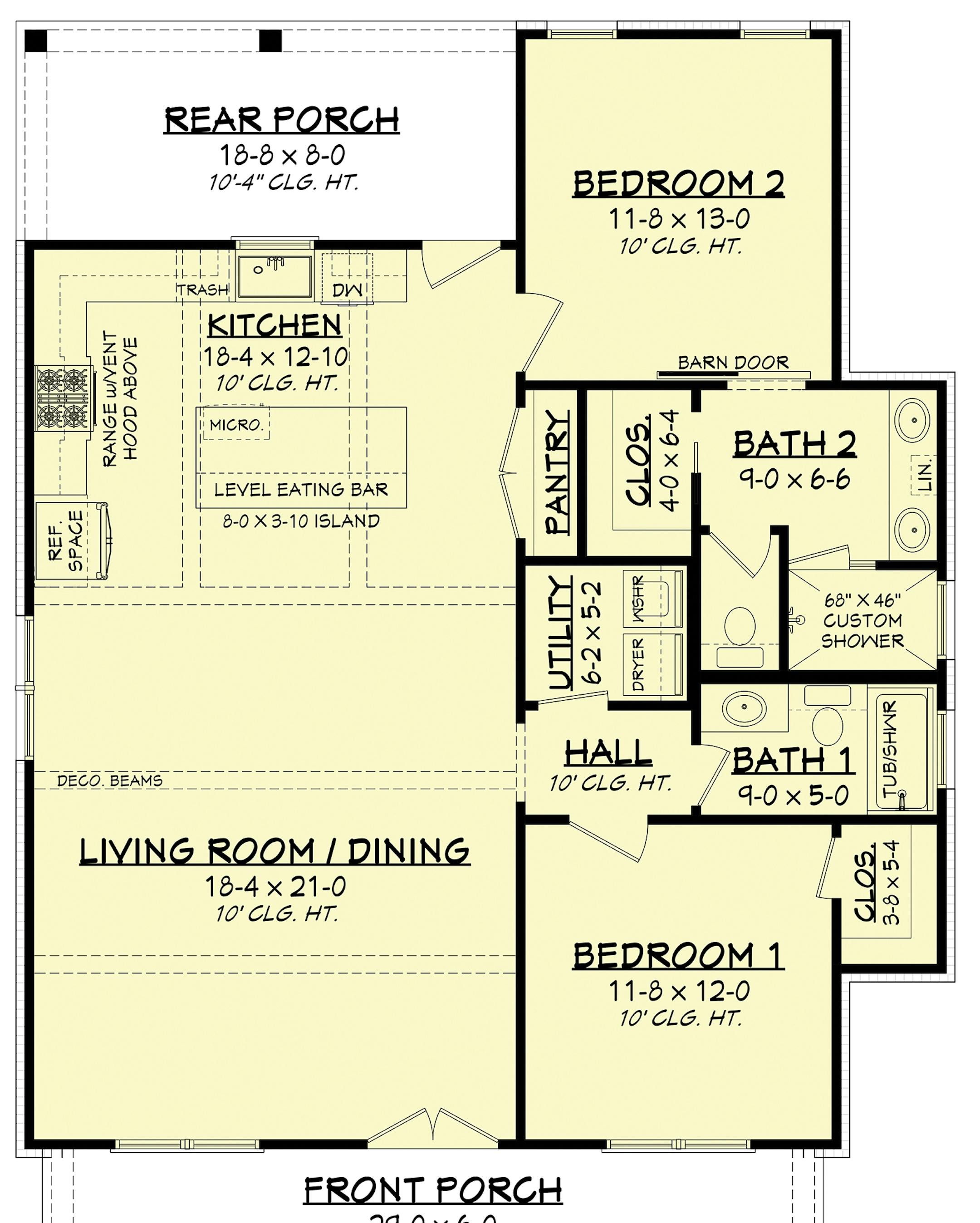 Farmhouse design has streamlined layout.