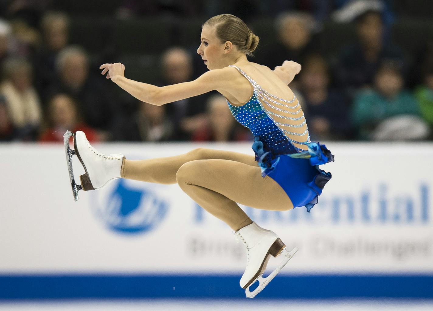 Polina Edmunds performed in the Championship Ladies Short Program Thursday night. ] (AARON LAVINSKY/STAR TRIBUNE) aaron.lavinsky@startribune.com The Championship Ladies Short Program of the 2016 Prudential U.S. Figure Skating Championships was held at Xcel Energy Center on Thursday, Jan. 21, 2016 in St. Paul, Minn.