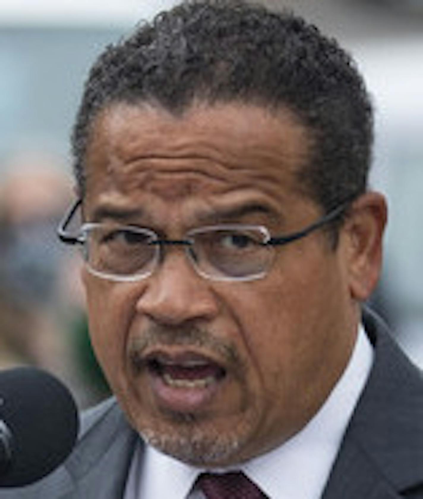 Minnesota Attorney General Keith Ellison spoke to a crowd in front of the Clayton Jackson McGhie Memorial on Monday in Duluth. ] ALEX KORMANN • alex.kormann@startribune.com June 15, 2020 marked the 100 year anniversary of the lynching of Elias Clayton, Elmer Jackson and Isaac McGhie in Duluth. The trio were falsely accused of raping a white woman and paid with their lives. A century later, the community came together to host a cook out at the memorial that was built in their honor. Governor Tim