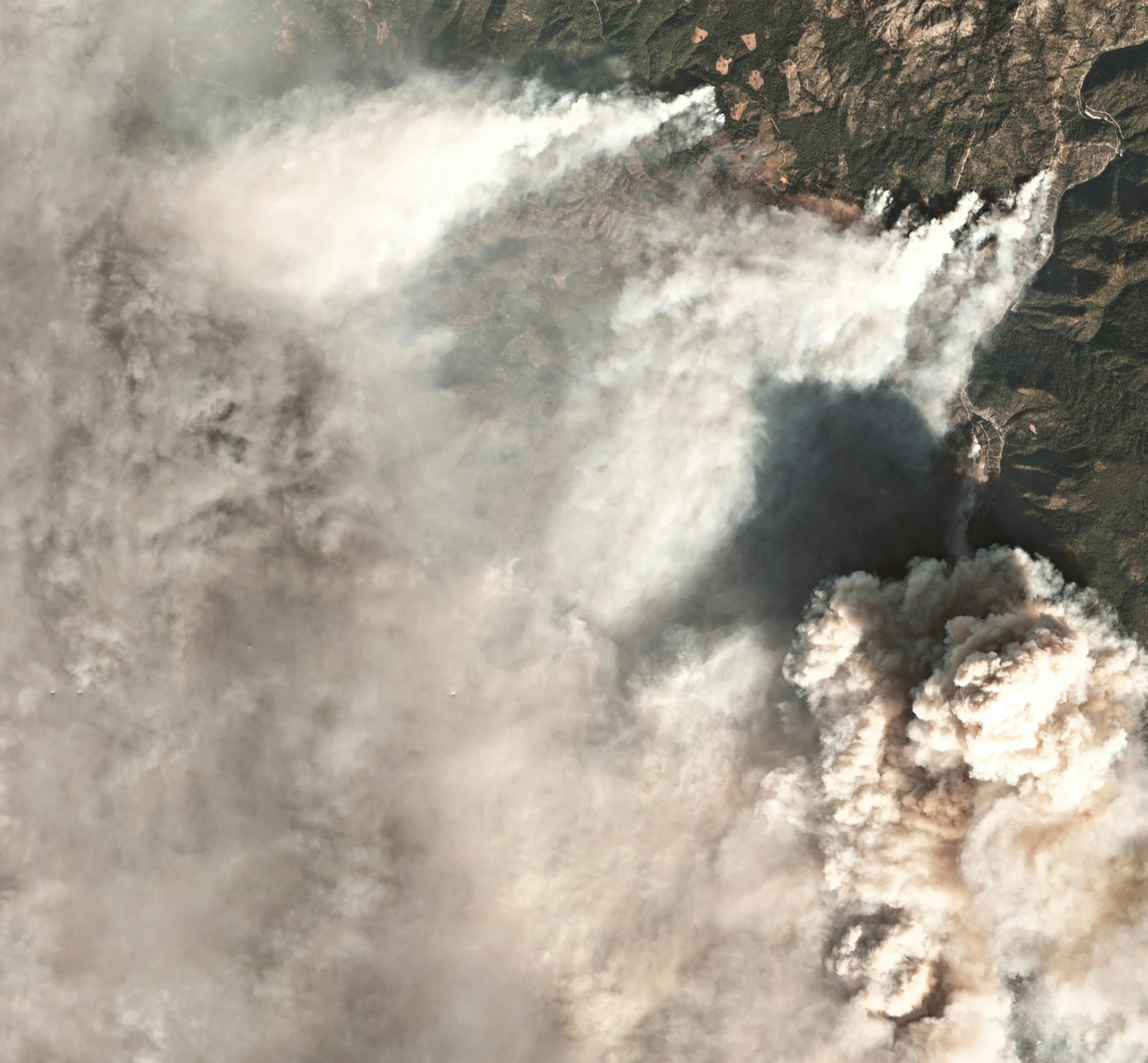 **EMBARGO: No electronic distribution, Web posting or street sales before Tuesday 2:30 a.m. ET Dec. 11, 2018. No exceptions for any reasons. EMBARGO set by source.** A handout image provided by Planet Labs shows the Camp Fire, in California, as seen by a component of the Planet Labs fleet of satellites. Orbiting instruments are now so small they can be launched by the dozens, and even high school students can build them. (Planet Labs via The New York Times) -- NO SALES; FOR EDITORIAL USE ONLY WI