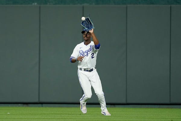 Michael A. Taylor won a Gold Glove in 2021 while playing for the Royals.