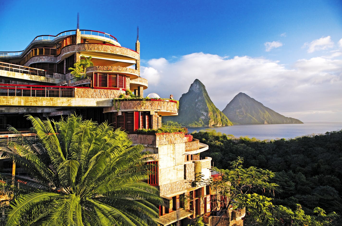 Jade Mountain in St. Lucia, where each suite has a view of the Piton Mountains.